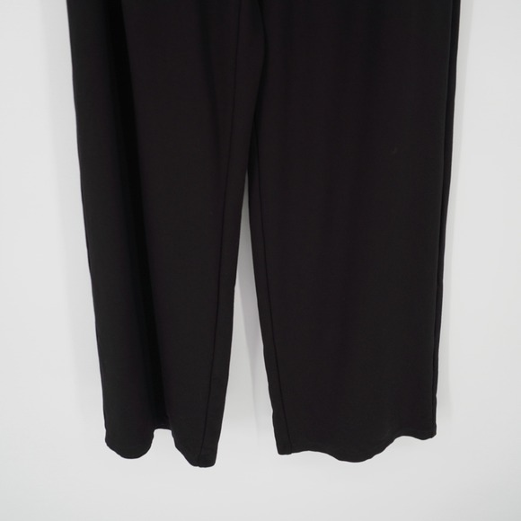 Quince Ultra-Stretch Ponte Knit Wide Leg Pants Black Large Careerwear Pull On - Picture 11 of 15